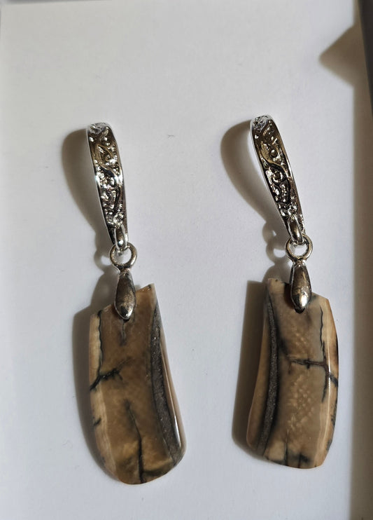 Fossil Mammoth Ivory Earrings