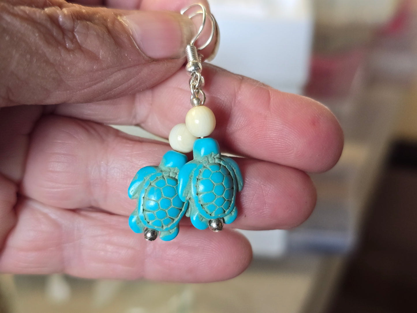 Mammoth Ivory & Turquoise Earrings