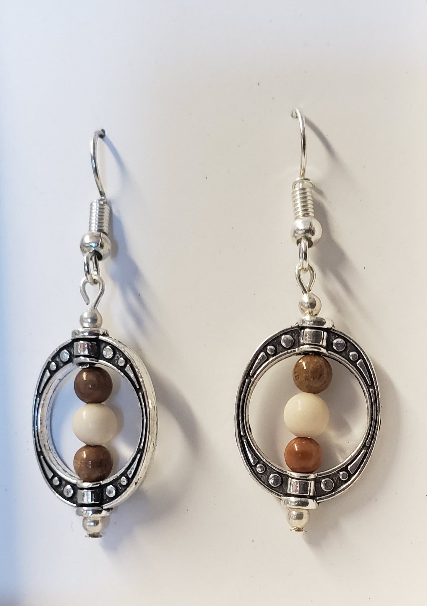 Fossil Mammoth Ivory Bead Earrings