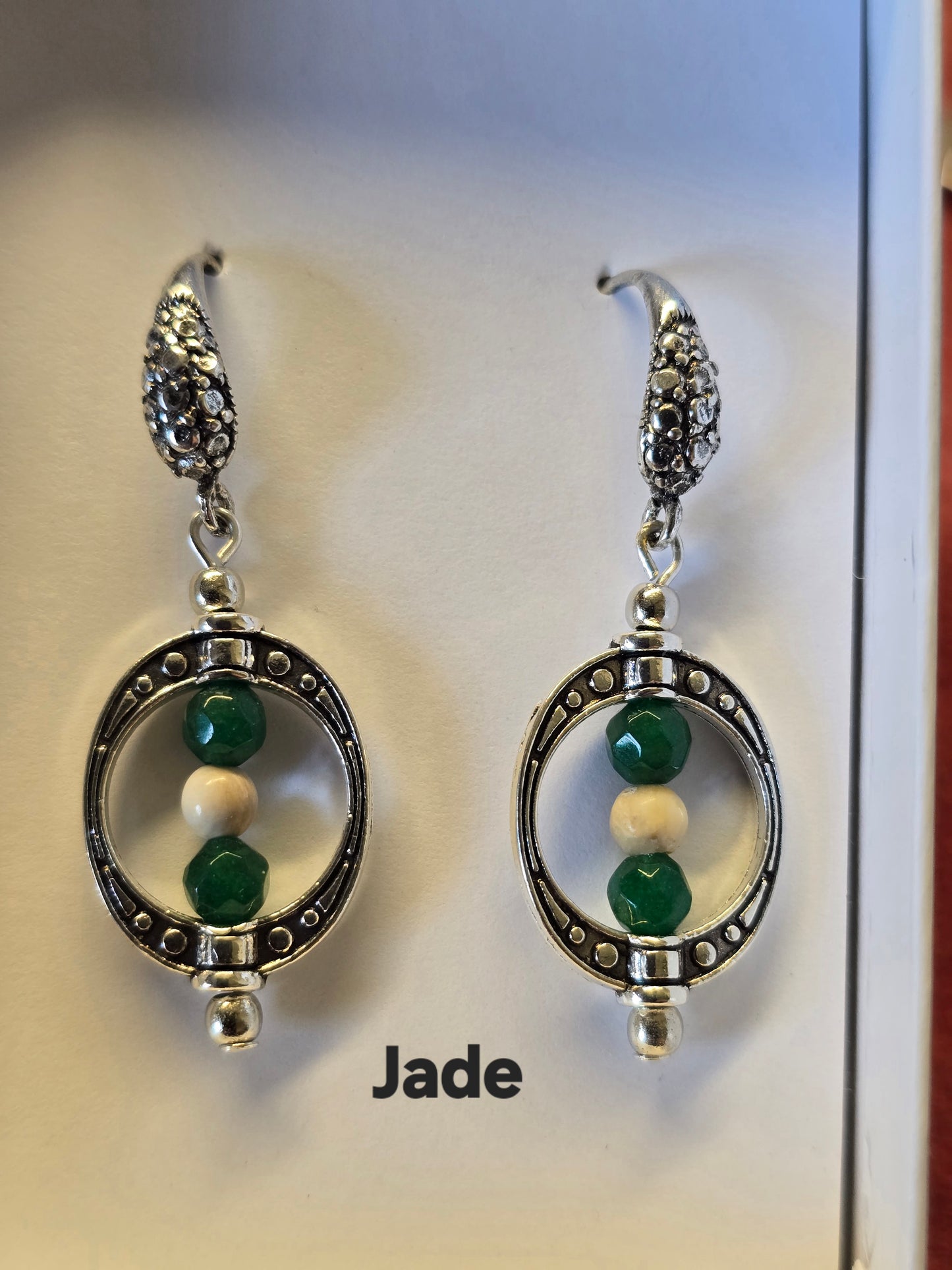 Gemstone & Fossil Ivory Earrings
