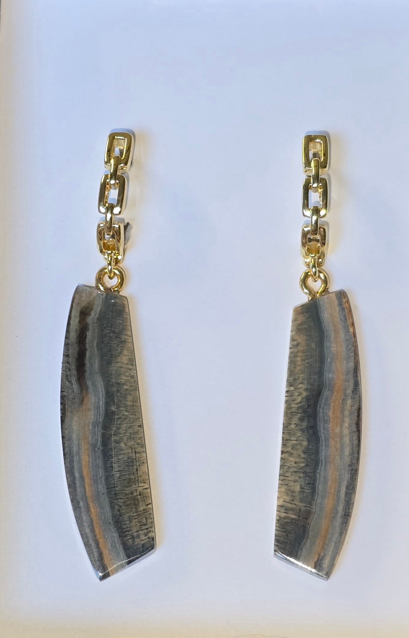 Extremely Rare Siberian Fossil Mammoth Ivory Earrings