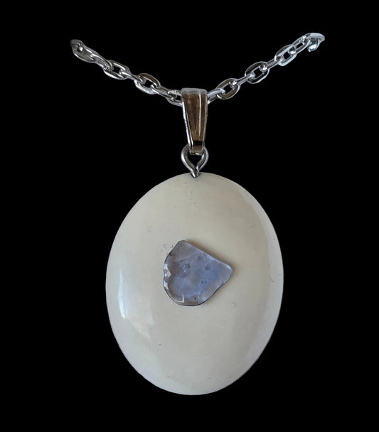 Fossil Mammoth lvory and Raw Yogo Sapphire from Montana
