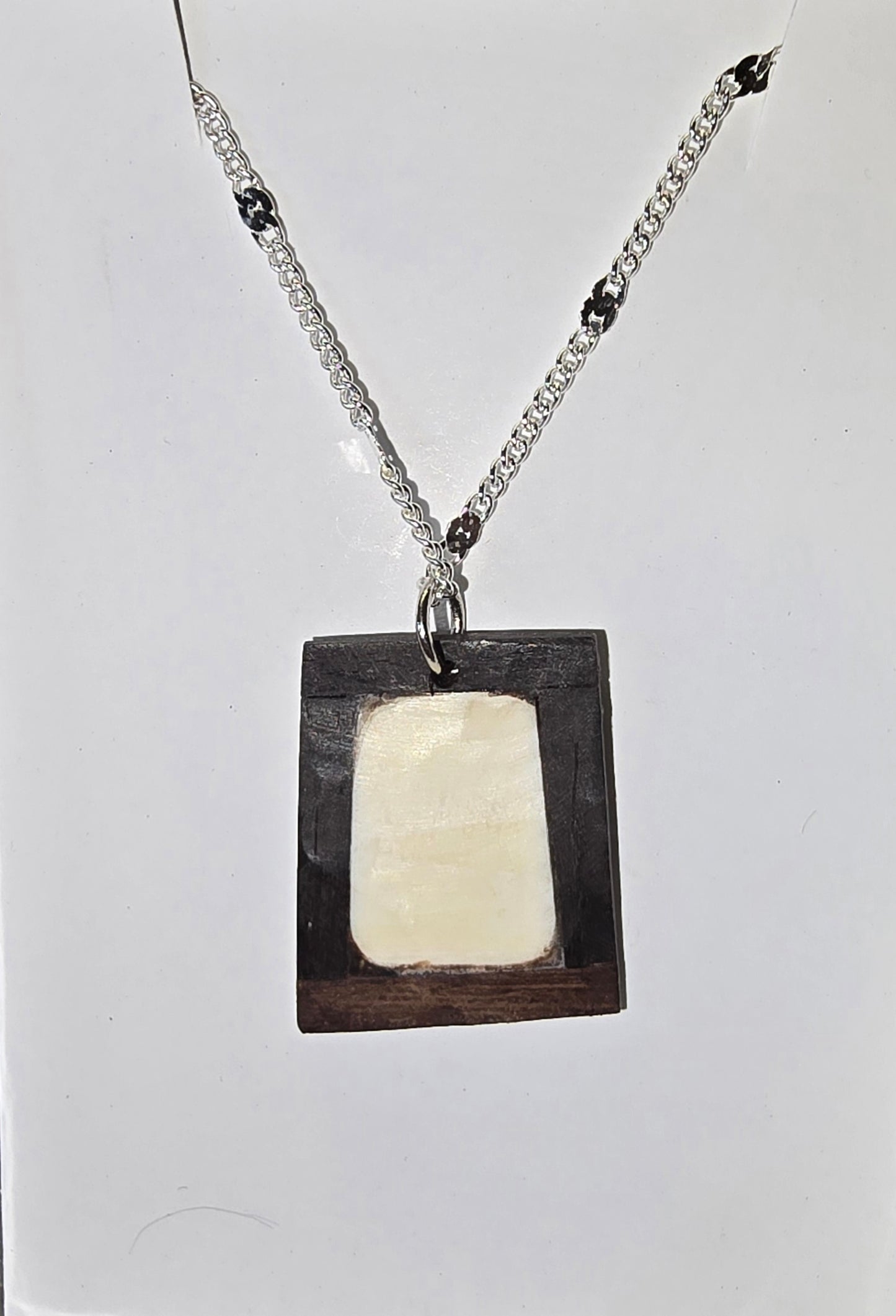 Antique Scrimshaw Butterfly Necklace