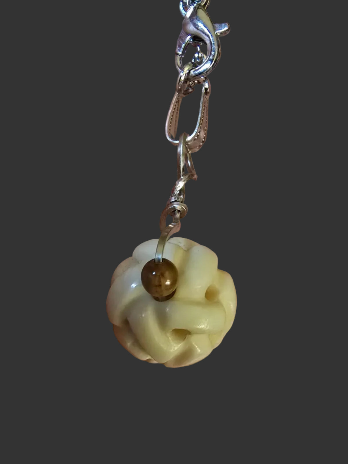 Handcarved Fossil Mammoth Ivory Bead Necklace