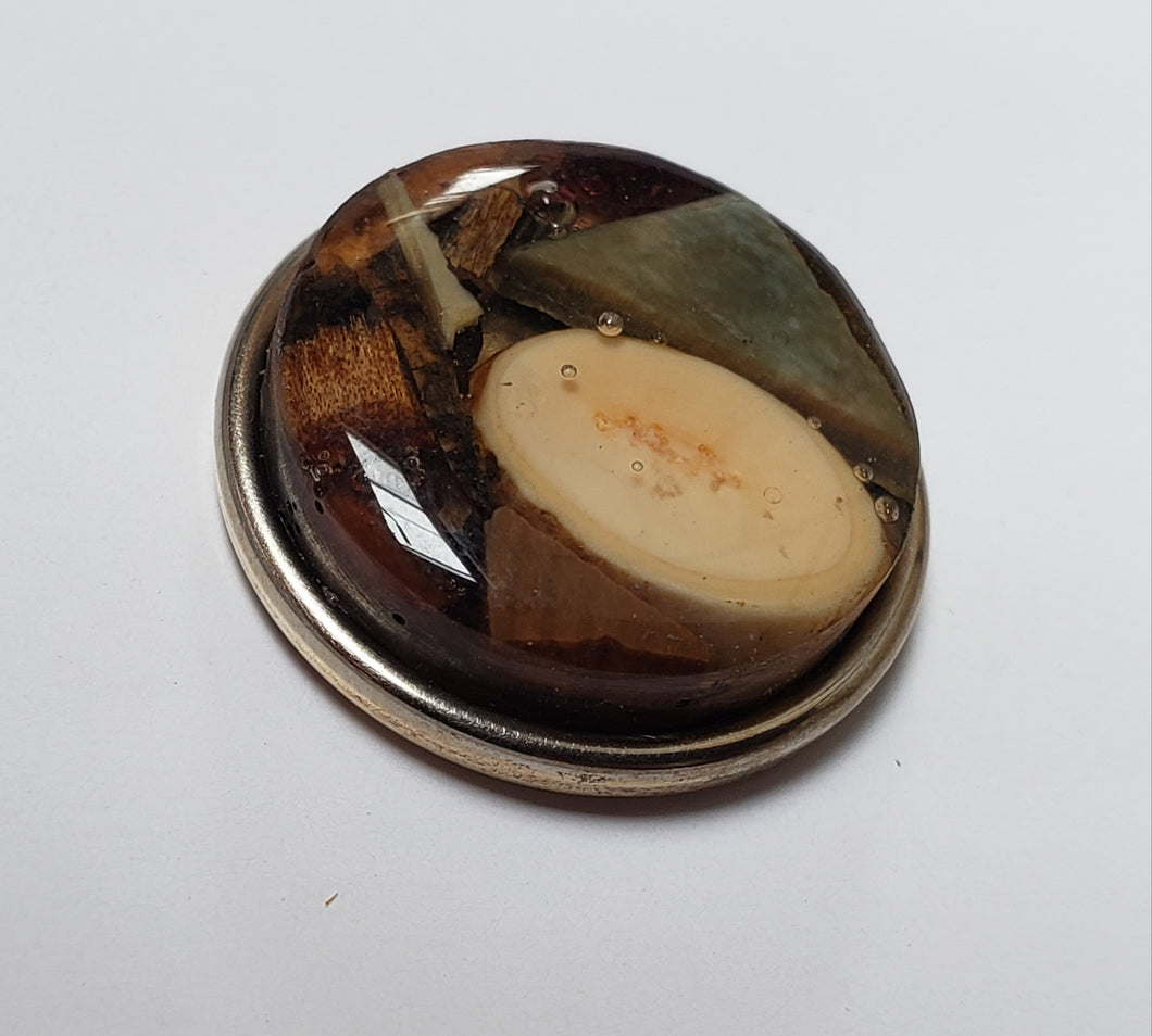 Fossil Mammoth Ivory Collage Tie Tack