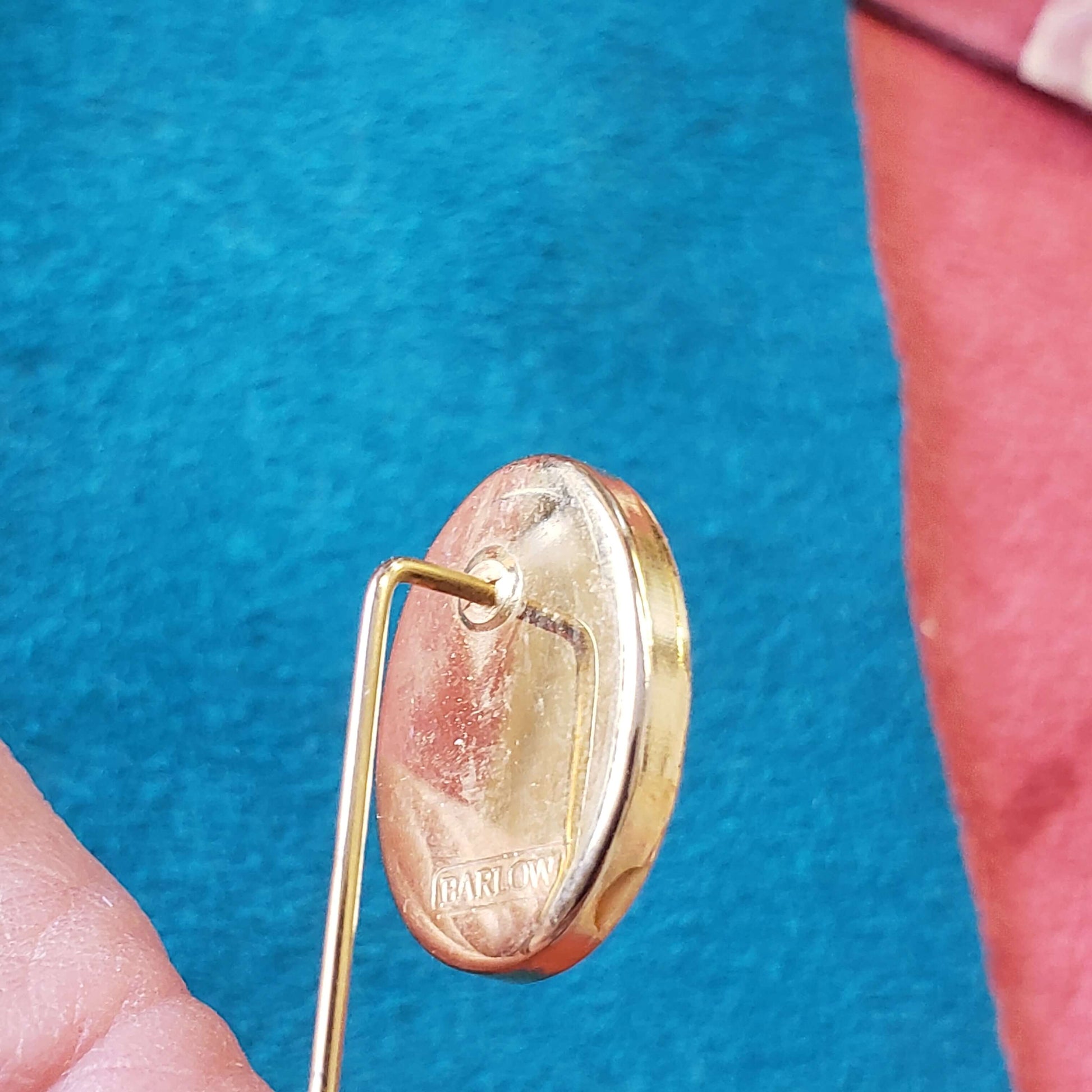 Back of Fossil Mammoth Ivory & Ebony Stick Pin